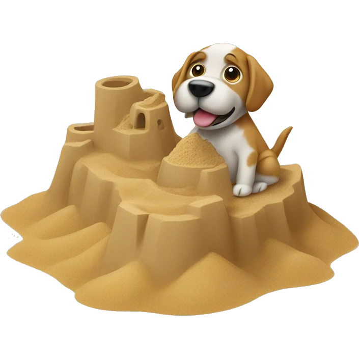 dog making a sandcastle emoji