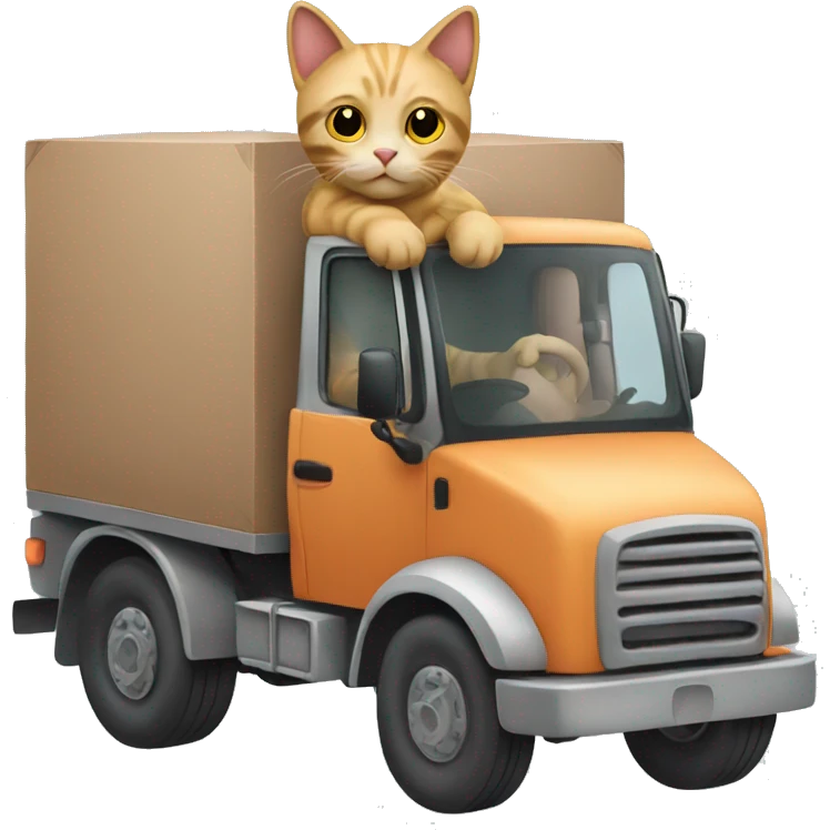 Cat driving a truck emoji