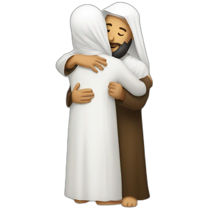Orthodox et arab hug emoji