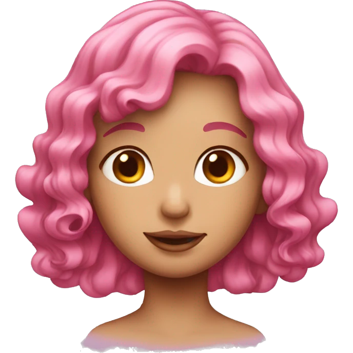 wavy pink hair girl emoji
