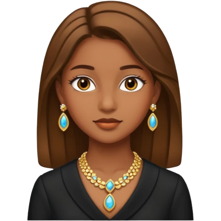 Mujer adolescente morena con ropa super elegante emoji