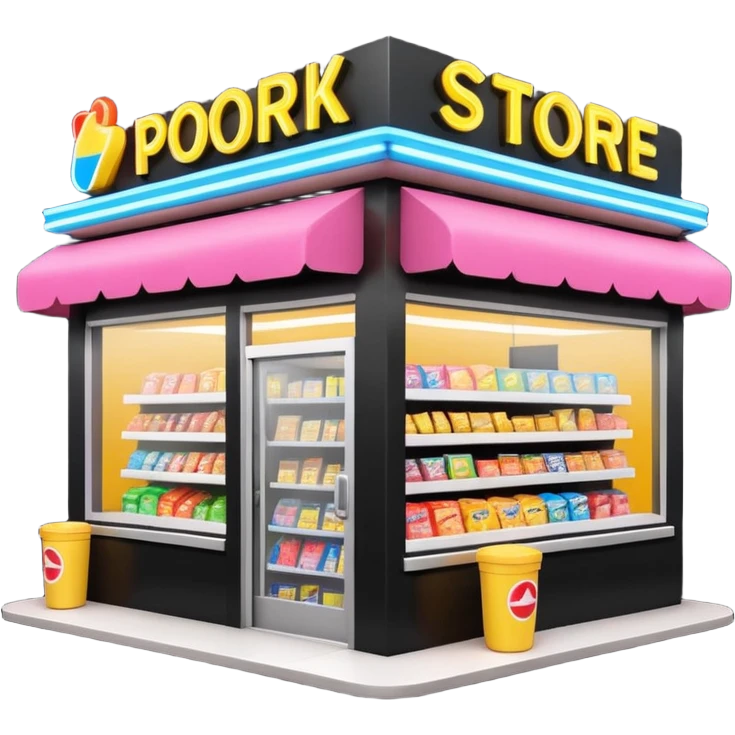Convenience store named poor store and more emoji
