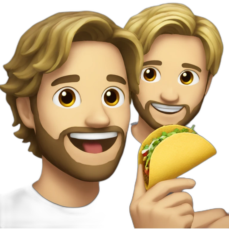 pewdiepie and jew eating taco emoji