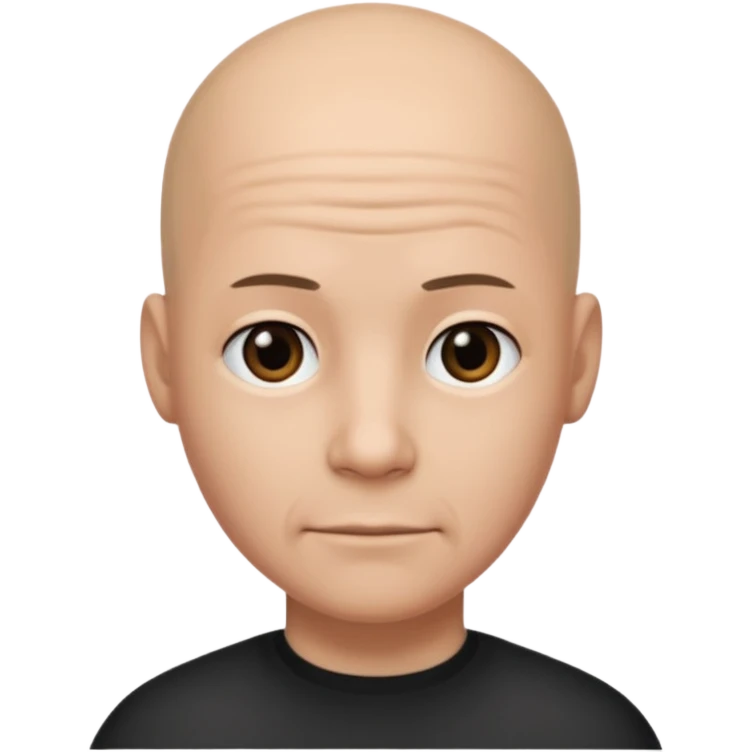 Bald head with a strand of hair sticking up emoji