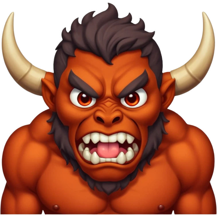 horny buff demon drooling ￼the both  emoji