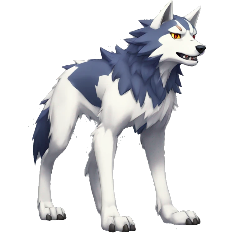 Edgy Colorful Digimon-Fakemon-Wolf full body emoji