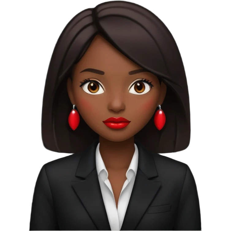 red lipstick, black blazer emoji