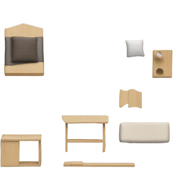 Small modern house made wood emoji