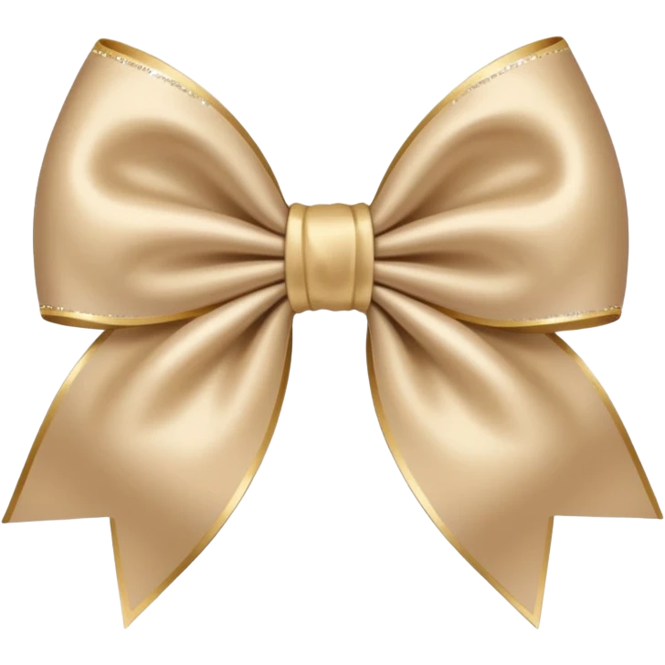 sparkly beige bow, soft and simple emoji