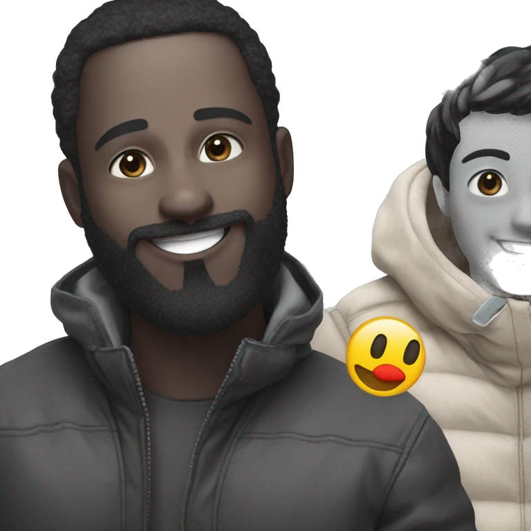 two boys smiling together portrait emoji