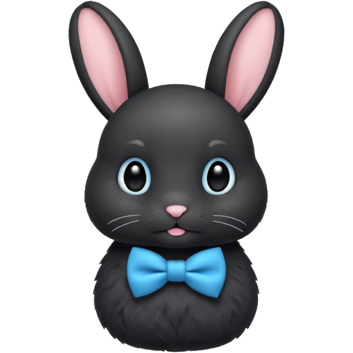 black bunny with blue bowtie emoji