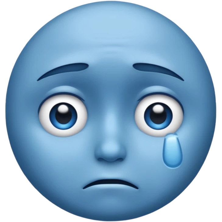 Sad face blue emoji