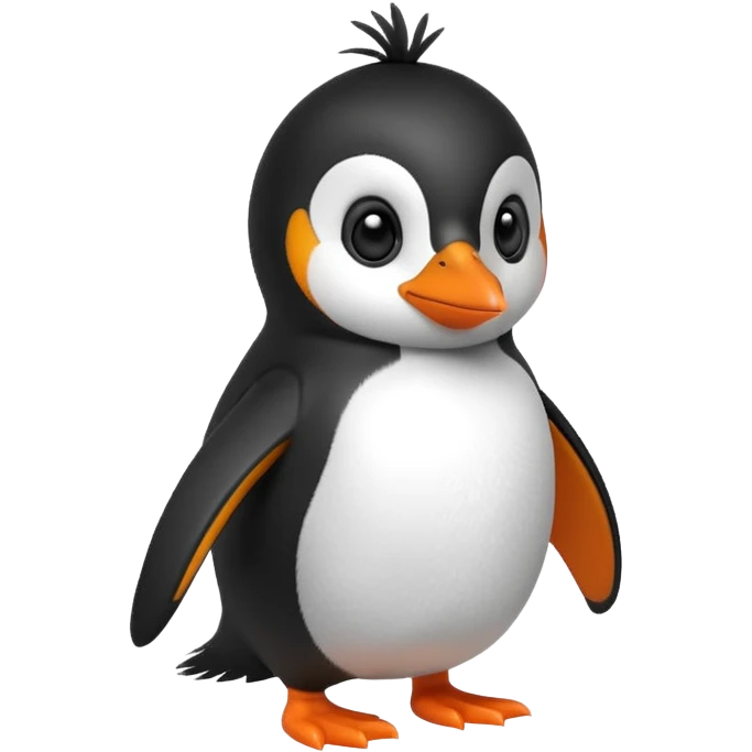 “Create a penguin character facing to the right.” emoji