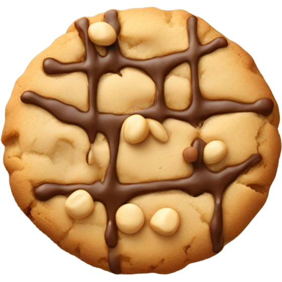 Cookie with peanuts and peanut butter emoji