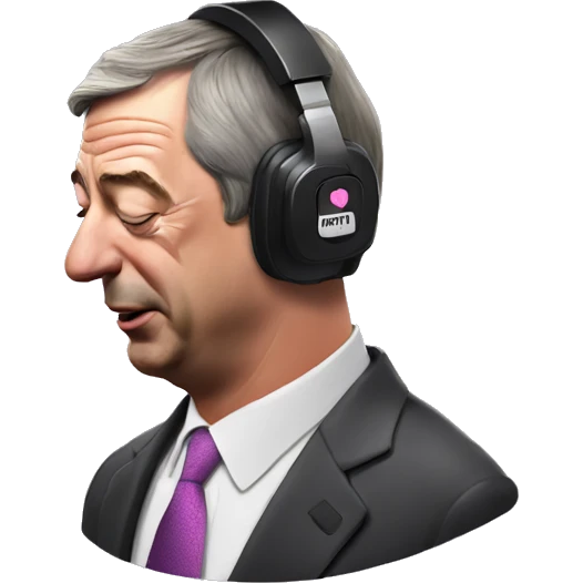 Nigel Farage listening to music with eyes closed  emoji