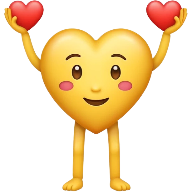 Heart eyes emoji standing up on two legs holding up a heart  emoji