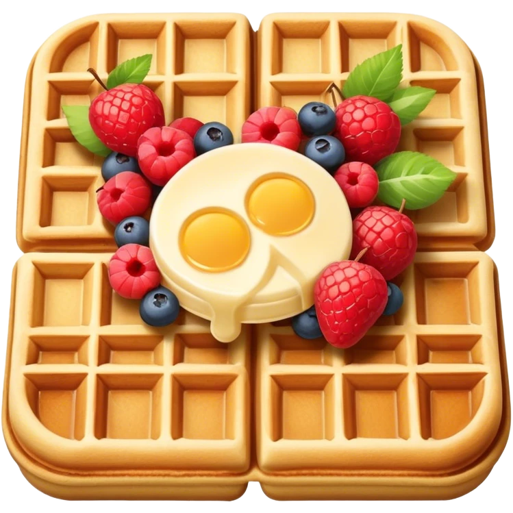 одна бельгийская вафля с фруктами  emoji