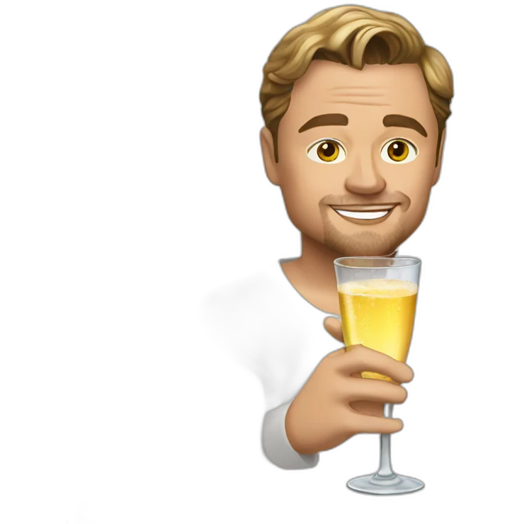 Dicaprio drink champagne emoji