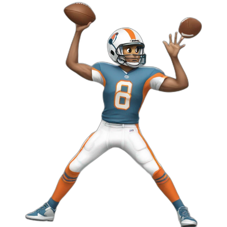 quarterback with striped knee socks throwing emoji