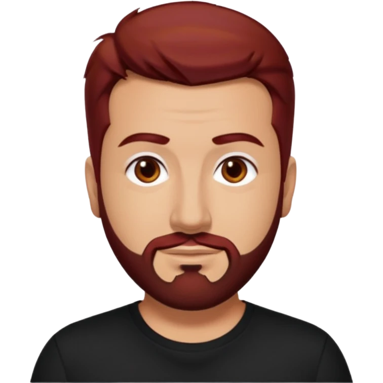 Joey Fatone brown eyes, dark red hair, black shirt emoji