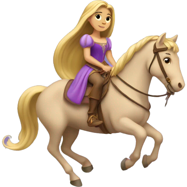 Rapunzel riding a horse emoji