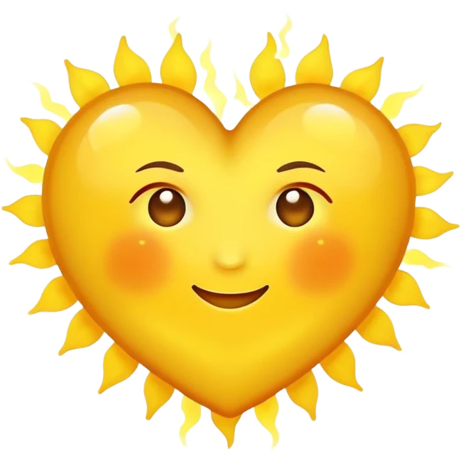 yellow heart with sun inside emoji