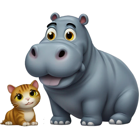 Hippo with cat emoji