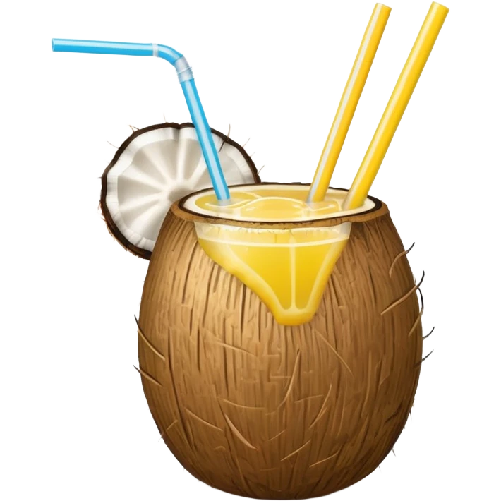 hawaii coconut drink with lemon emoji