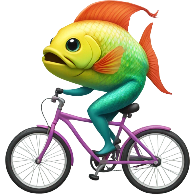 Female fish traveling on a bicycle emoji