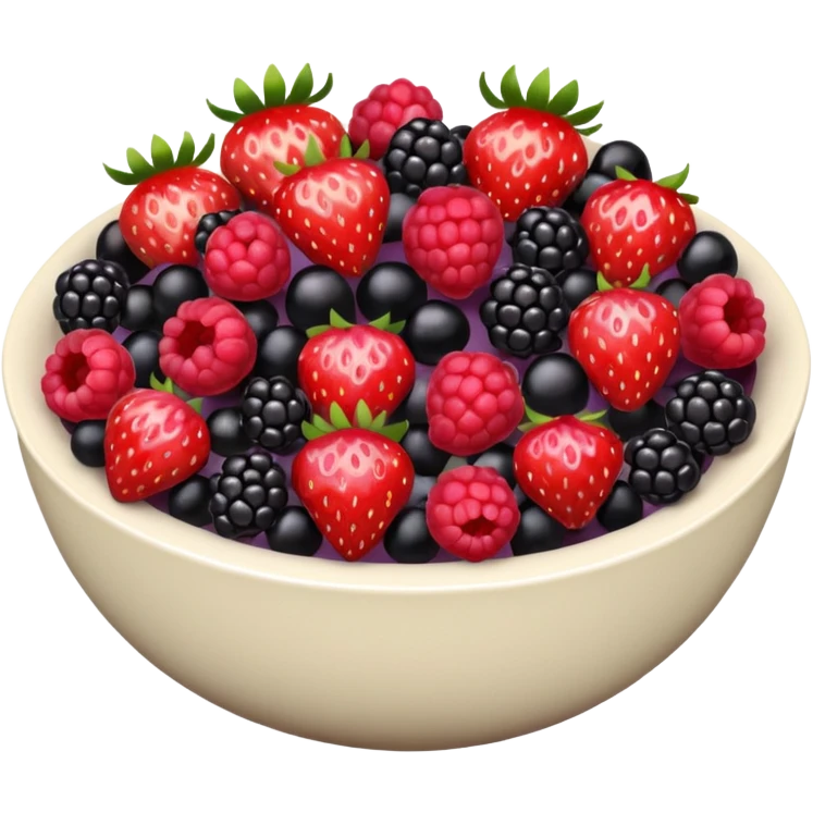 bowl solo de frutos rojos: fresas, moras, frambuesas. con vista desde arriba emoji