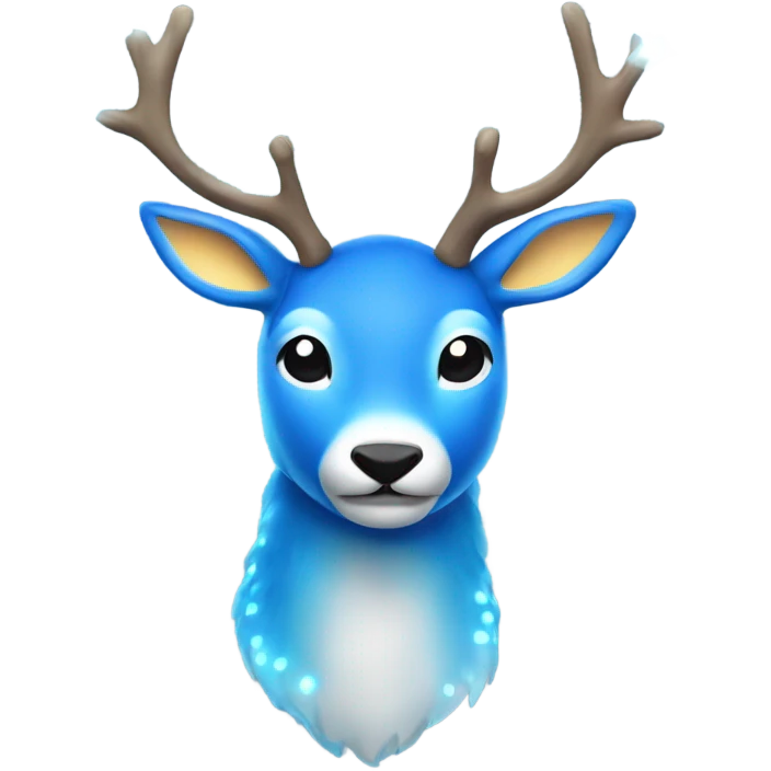 Blue Deer with 8 warm white lights on antlers  emoji