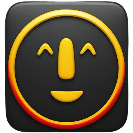 A black and red rectangle with a medium sized yellow circle in the middle emoji