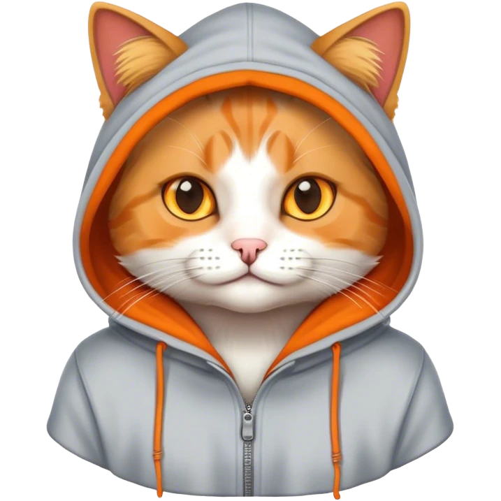 Cat wearing a hoodie emoji