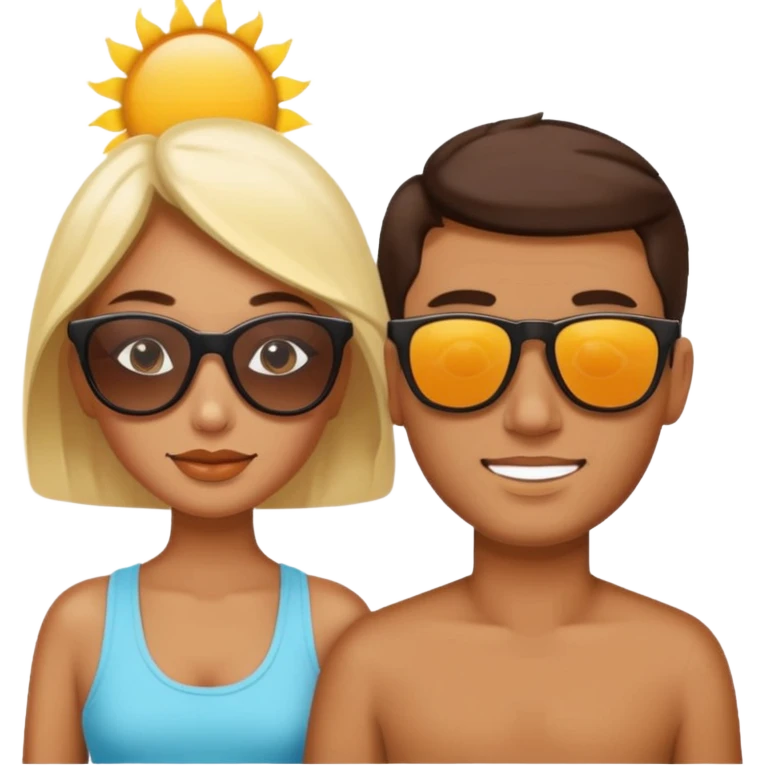 
female male suncream and sunglasses emoji