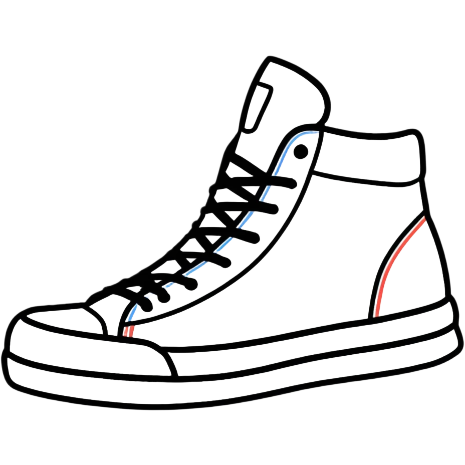 Colorful sneaker shoe with laces emoji