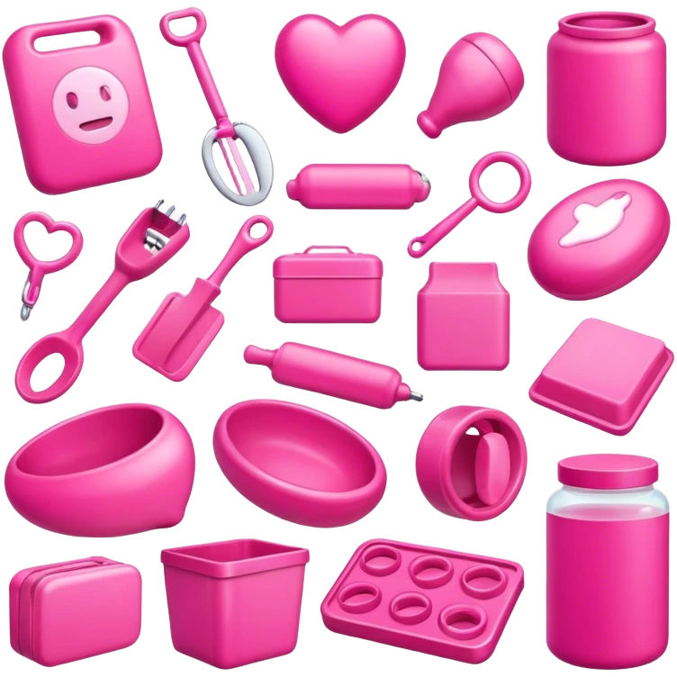 Lots of pink things emoji