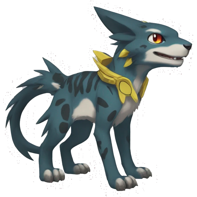 cute cool edgy Digimon-Fakemon-animal with markings full body emoji