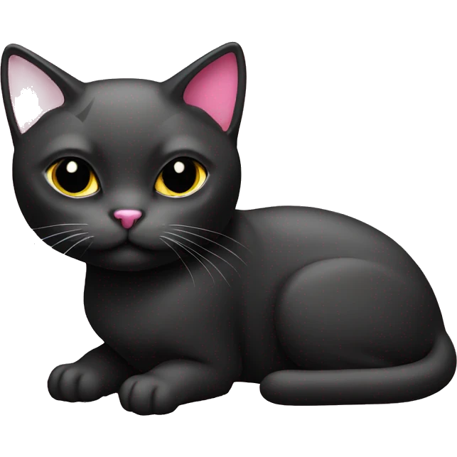 Cat black cut pink accessories  emoji