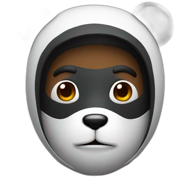 man with panda mask emoji