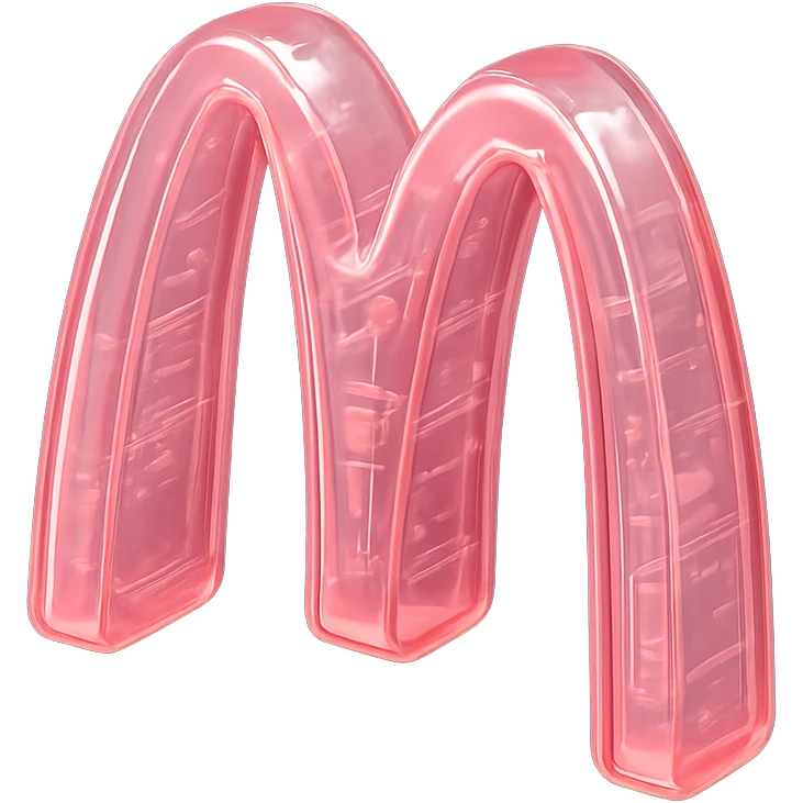 McDonald's logo with pink gradient, glossy effect emoji