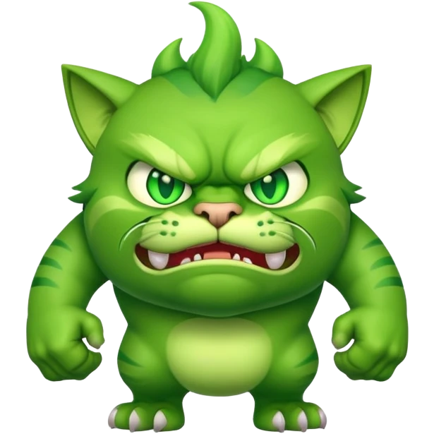 Green cat ogre emoji