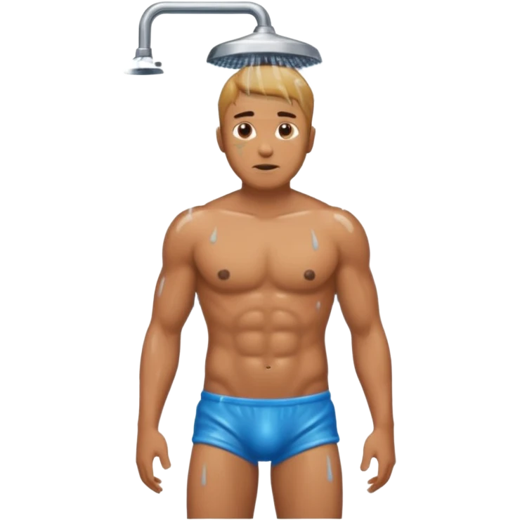 Man in shower full body no underwear at all emoji