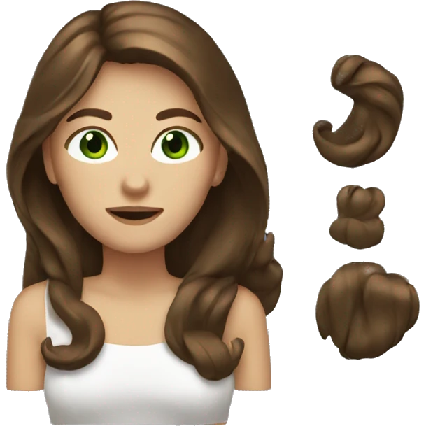 Woman with Long Brown hair and Green eyes  emoji