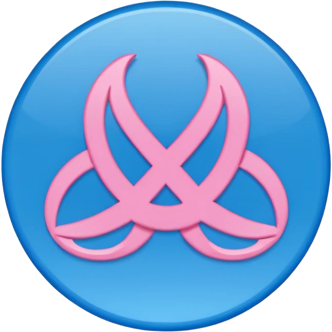 gender neutral symbol, blue and pink,  emoji