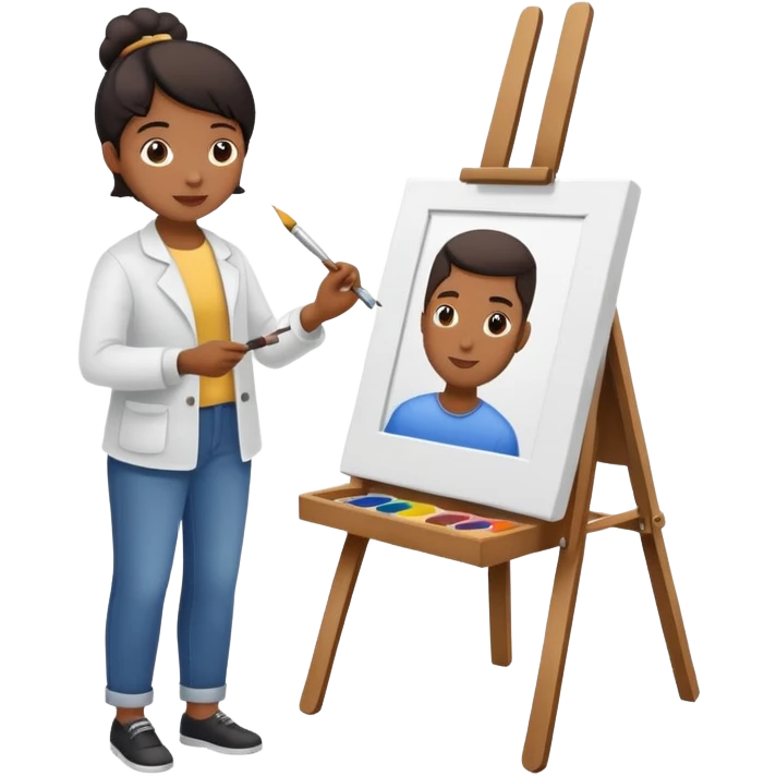 person painting a picture on an easel emoji