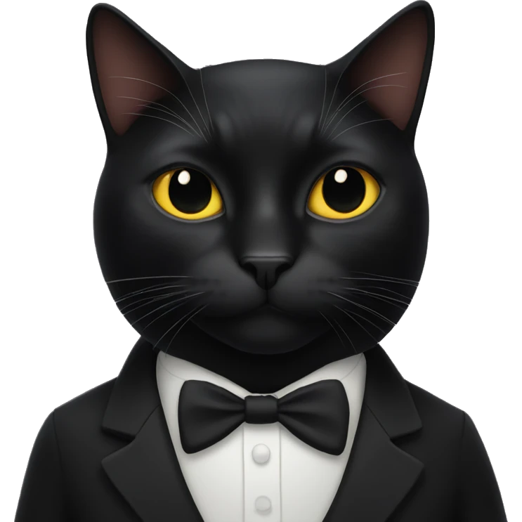 Black cat wearing a black tux  emoji