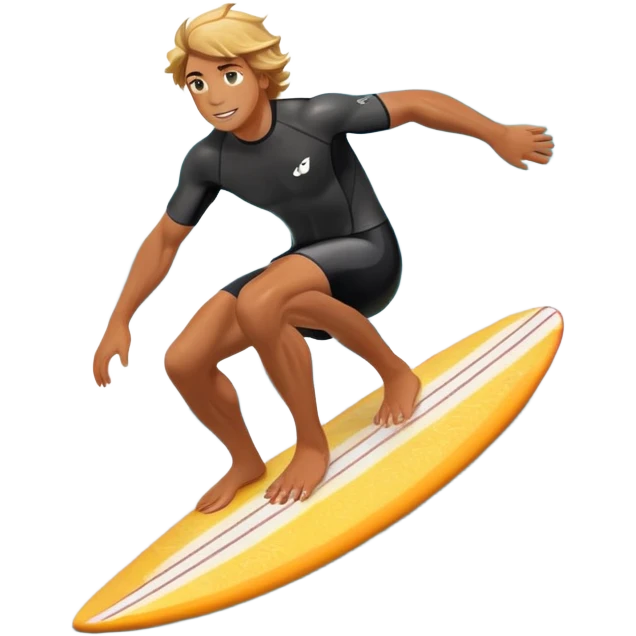 A surfer riding a large wave, skillfully balancing on their board as the ocean crashes around them. The scene captures the energy and excitement of surfing, with the sun setting in the background and the water sparkling under the light. emoji