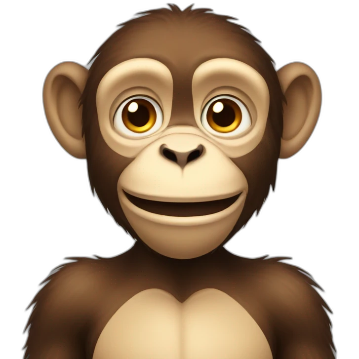monkey cartoon with a smile and a small tear on his right cheek emoji