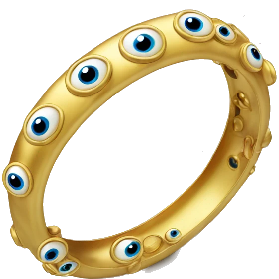 very thin gold bangle ring studded with eyeballs emoji