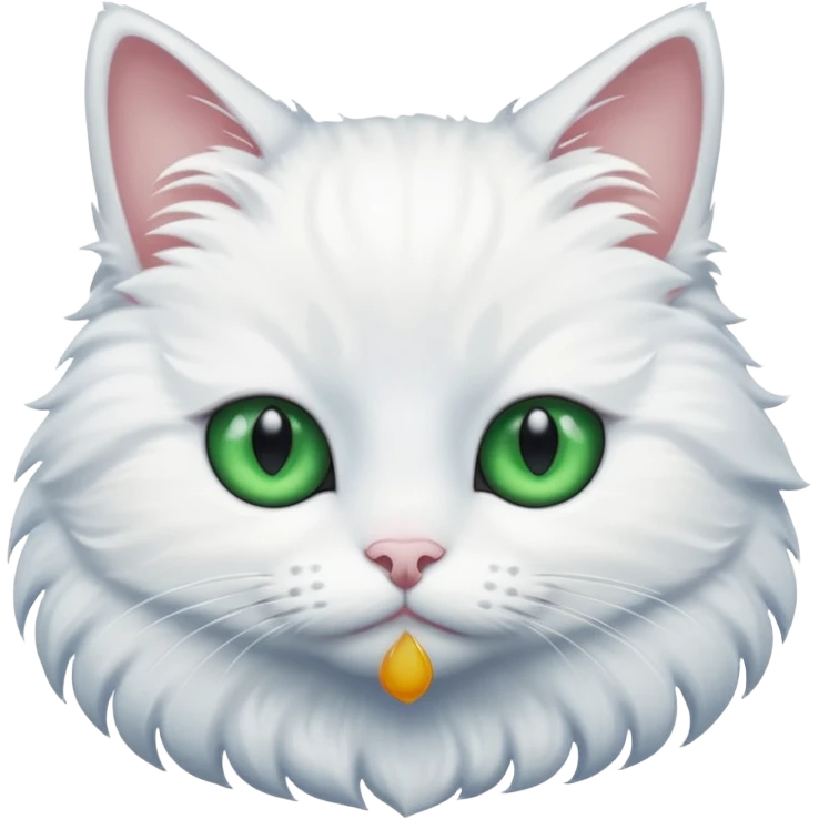 Gato branco um olho verde e um olho azul emoji